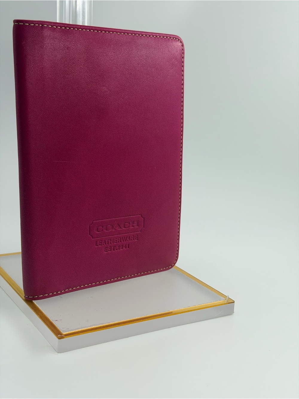 Vintage Coach Leather Notebook / Agenda Cover - Magenta Pink Y2K